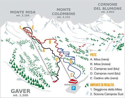 Pistenplan Bagolino - Gaver