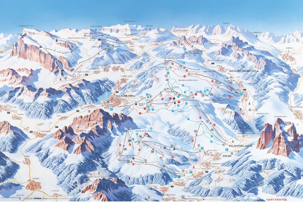 Pistenplan Comprensorio Ski Civetta