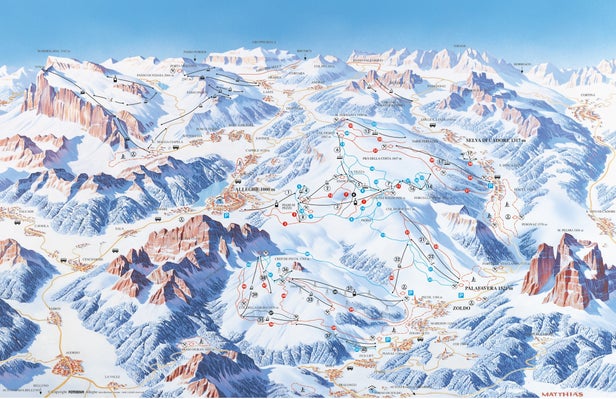 Comprensorio Ski Civetta Mapa zjazdoviek