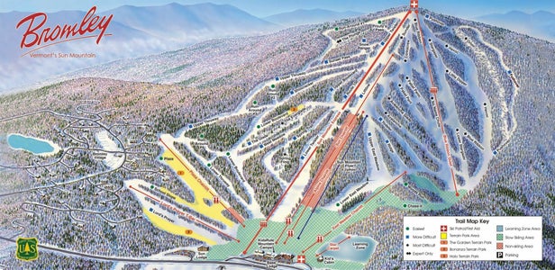 Bromley Mountain Mapa zjazdoviek