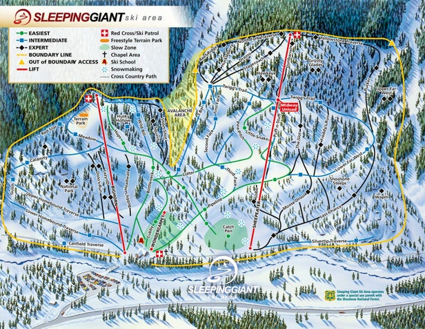 Sleeping Giant Ski Resort Mappa piste