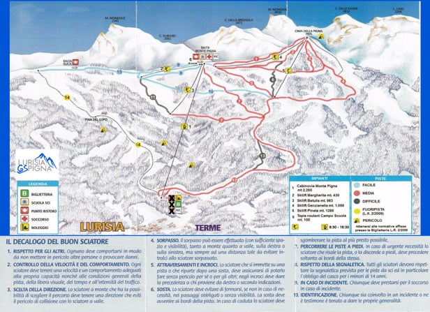 Pistenplan Lurisia - Monte Pigna