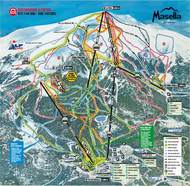 Masella Mapa sjezdovek