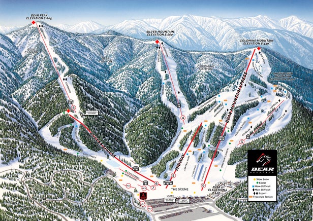 Plan des pistes - Bear Mountain