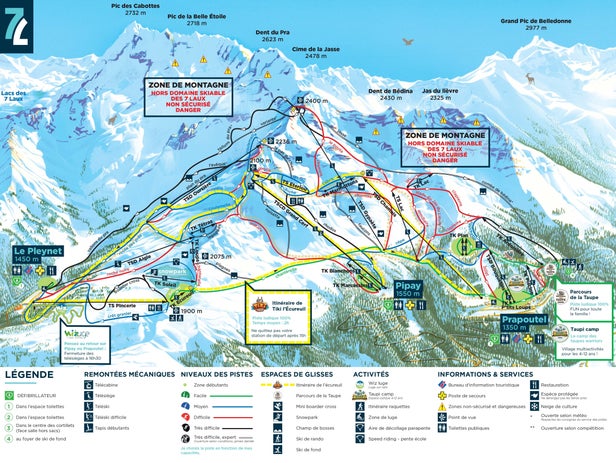 Plan des pistes - Les 7 Laux