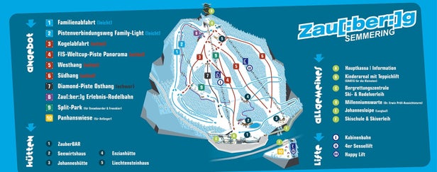 Zauberberg Semmering – mapa tras narciarskich