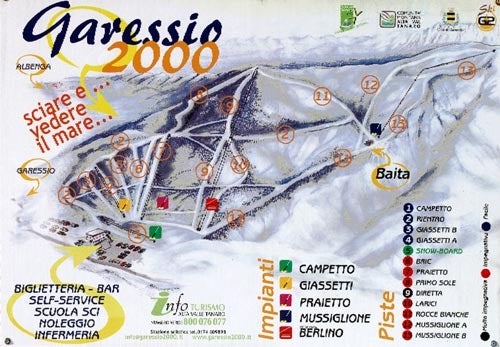 Garéssio 2000 Mapa zjazdoviek