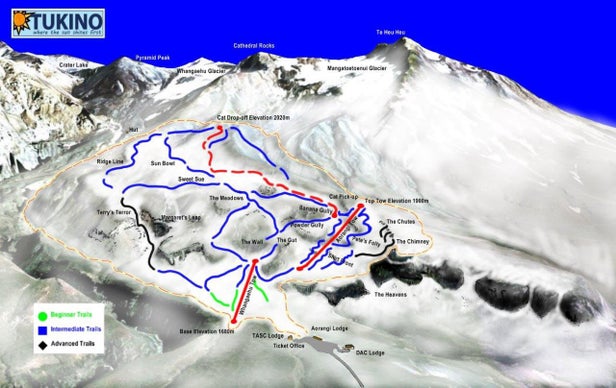 Tukino Skifield Mapa zjazdoviek