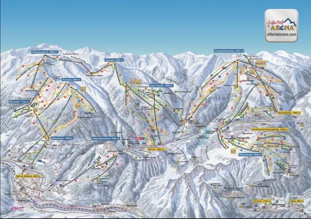 Pistenplan Königsleiten - Wald - Zillertal Arena