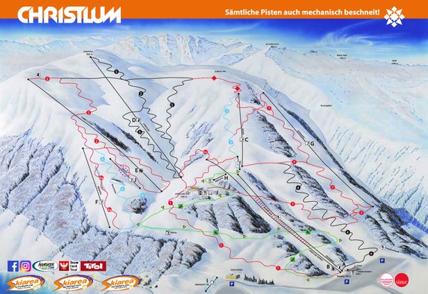 Achensee - Christlum Mapa sjezdovek