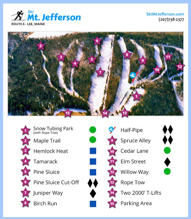 Mt. Jefferson Mapa zjazdoviek