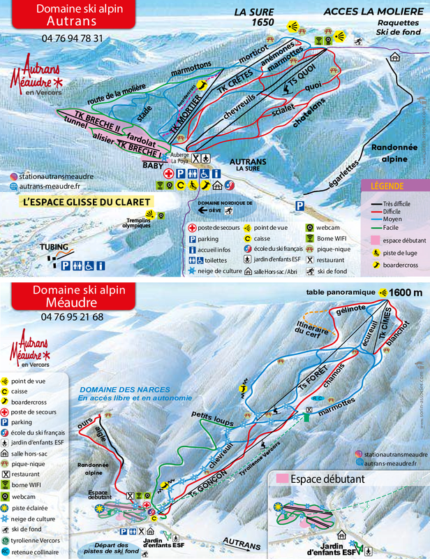 Pistenplan Autrans Méaudre