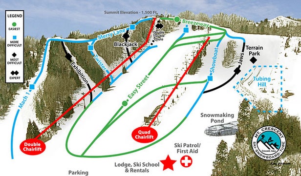 Mt. Crescent Ski Area Mapa zjazdoviek