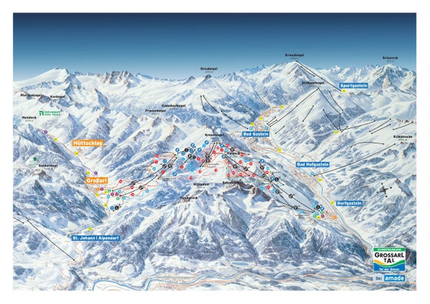 Pistenplan Skischaukel Großarltal - Dorfgastein