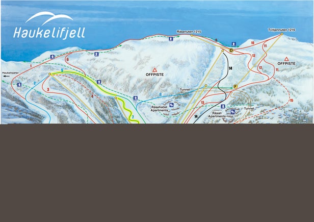 Haukeli Skisenter Mapa zjazdoviek