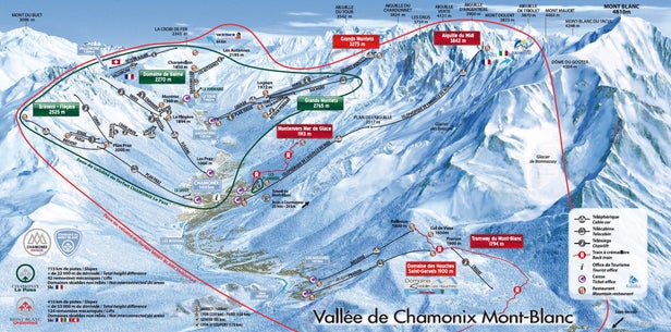 Chamonix Mapa sjezdovek