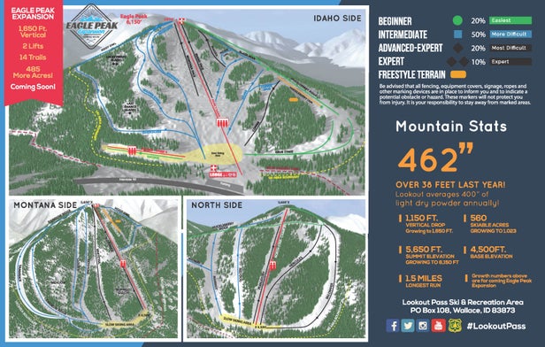 Lookout Pass Ski Area Mapa zjazdoviek