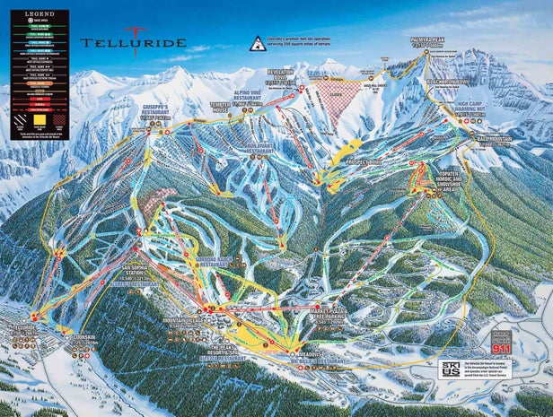 Telluride Mapa zjazdoviek