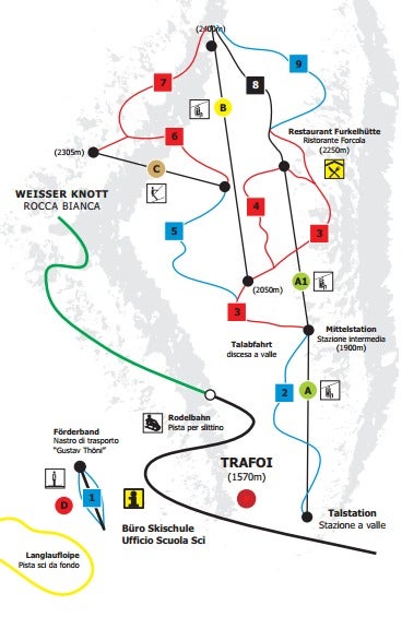 Trafoi Mapa sjezdovek