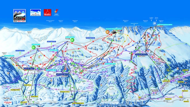 Pistenplan Aletsch Arena