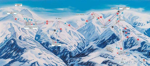 Montecampione Mapa zjazdoviek