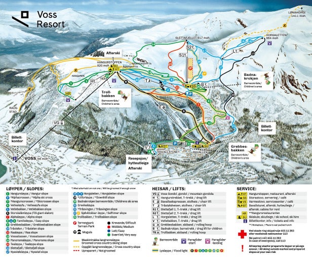 Pistenplan Voss Resort