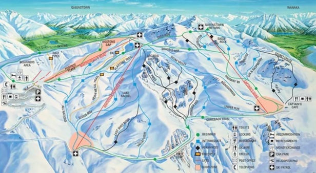 Cardrona Alpine Resort Mapa sjezdovek