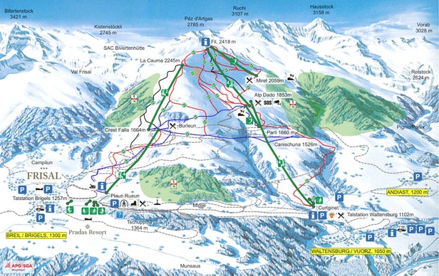 Pistenplan Brigels - Breil