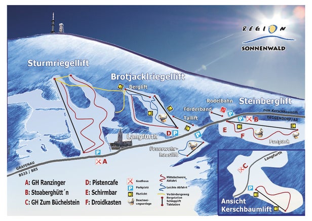 Pistenplan Langfurth - Sturmriegellift - Brotjacklriegellift