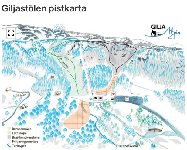 Giljastolen Mapa sjezdovek