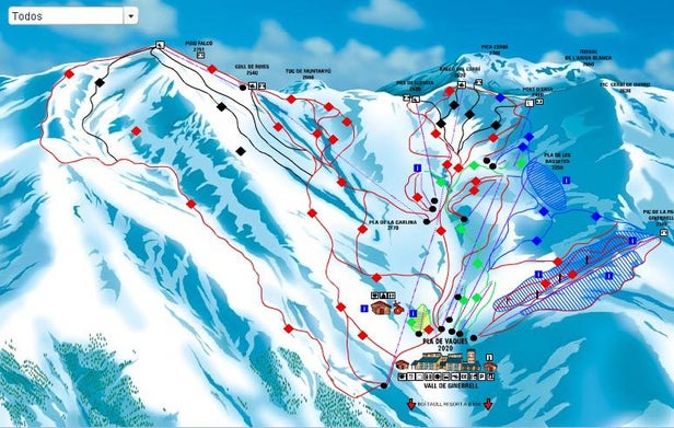 Boí Taüll Mapa zjazdoviek