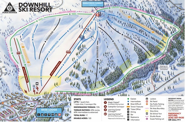 Tahoe Donner Mapa zjazdoviek