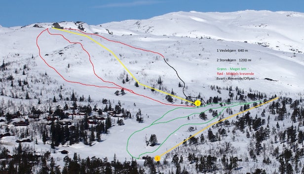 Hallbjønn Alpine Centre Mapa zjazdoviek