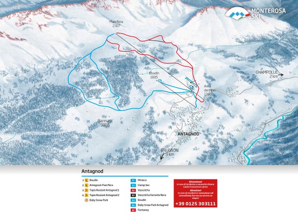 Antagnod Piste Map