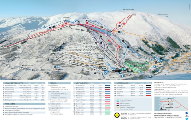 Pistenplan Voss Fjellandsby - Myrkdalen