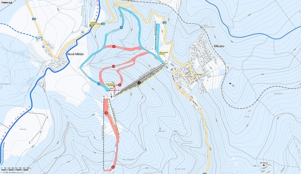 Bouřňák Mapa sjezdovek