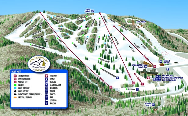 Pine Mountain Mappa piste