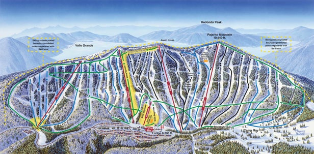 Pajarito Mountain Ski Area Mapa zjazdoviek