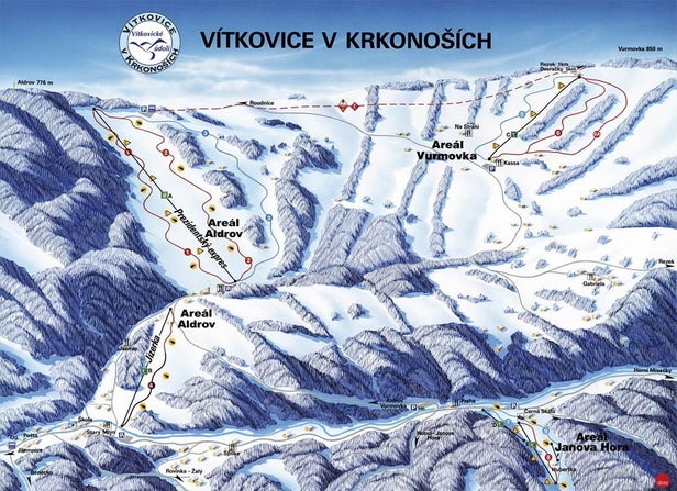 Vítkovice / Aldrov Mapa zjazdoviek