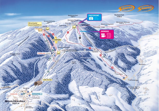 Mönichkirchen - Mariensee – mapa tras narciarskich