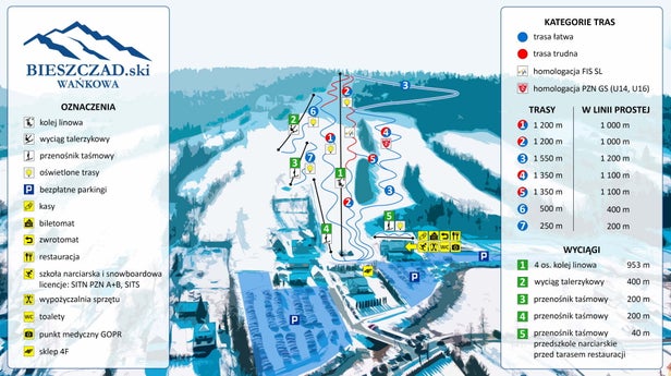 Bieszczad.ski Wańkowa – mapa tras narciarskich