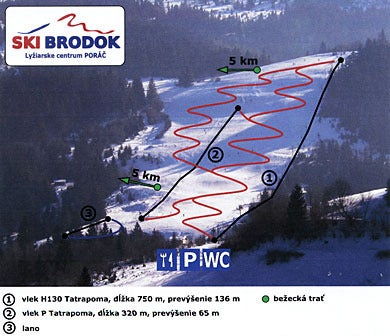 Pistenplan Poráč Brodok