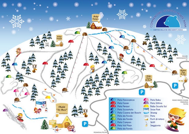 Monte Avena Piste Map