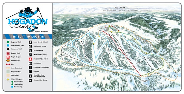 Plan des pistes - Hogadon Basin