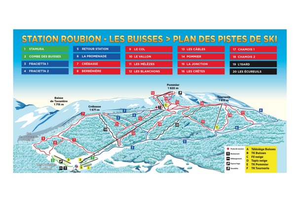 Plan des pistes - Roubion - Les Buisses