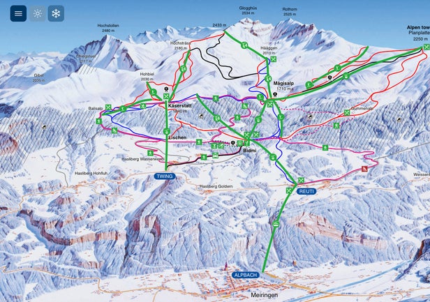 Meiringen - Hasliberg Mapa zjazdoviek