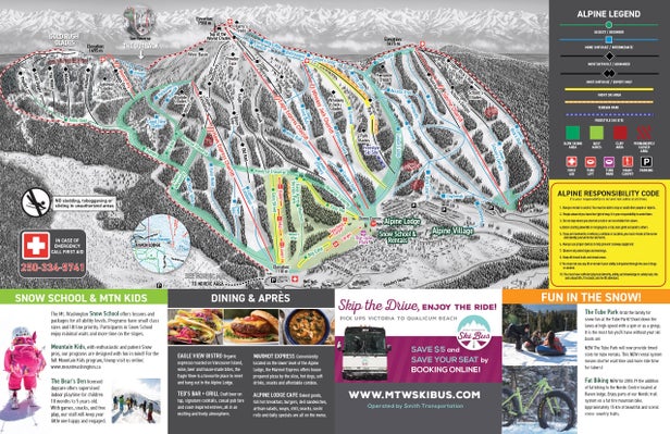 Mt Washington Alpine Resort Mapa zjazdoviek