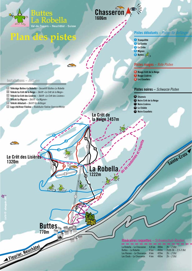 La Robella Mapa zjazdoviek