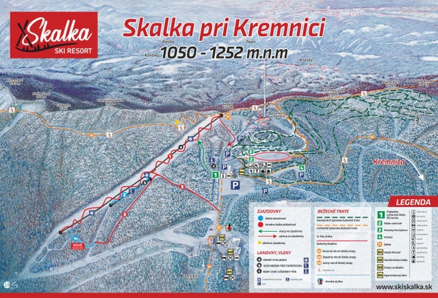 Ski Skalka Mapa zjazdoviek