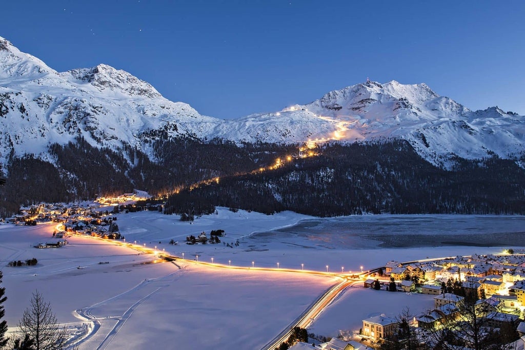 Silvaplana village at the foot of the Corvatsch mountain